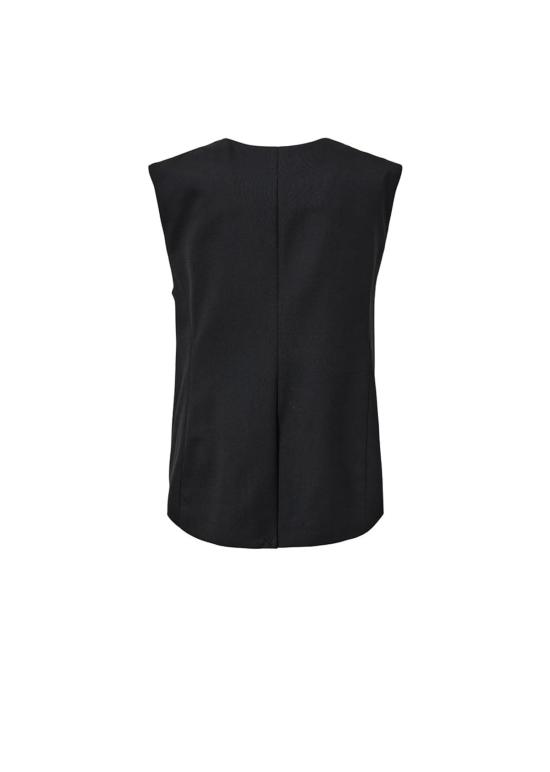  아모멘토 베스트 Amomento 오버사이즈 버튼 조끼 블랙/다크 브라운 - AMOMENTO