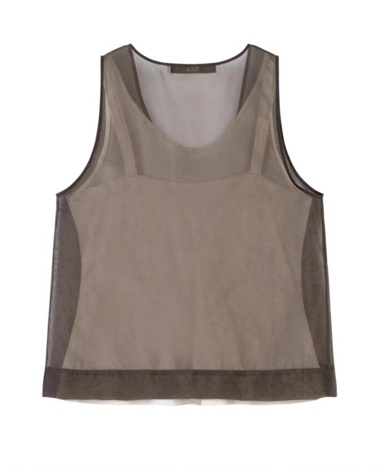  텔라 민소매 티셔츠 테트리스 레이어드  밀리터리 - TELA