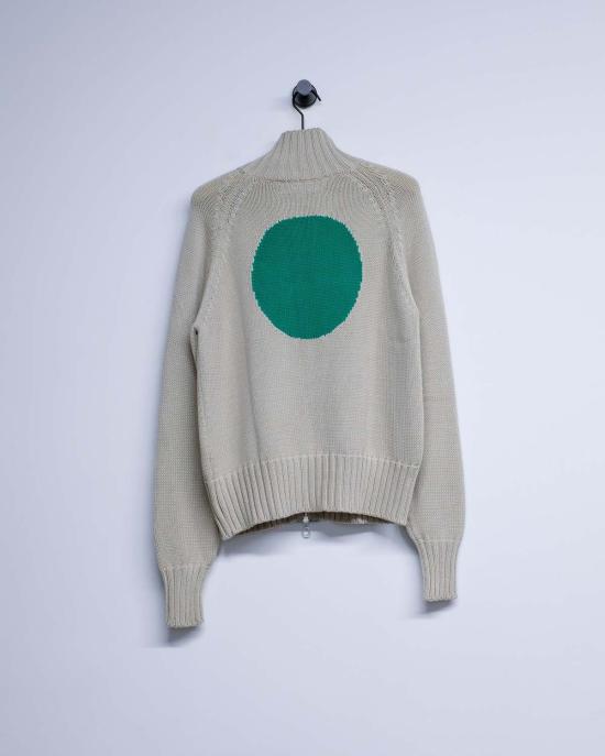  에드워드 커밍 자켓 차크라 니트 트랙 재킷 오트 그린 - EDWARD CUMING