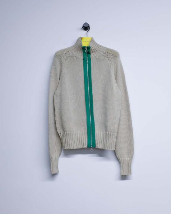  에드워드 커밍 자켓 차크라 니트 트랙 재킷 오트 그린 - EDWARD CUMING