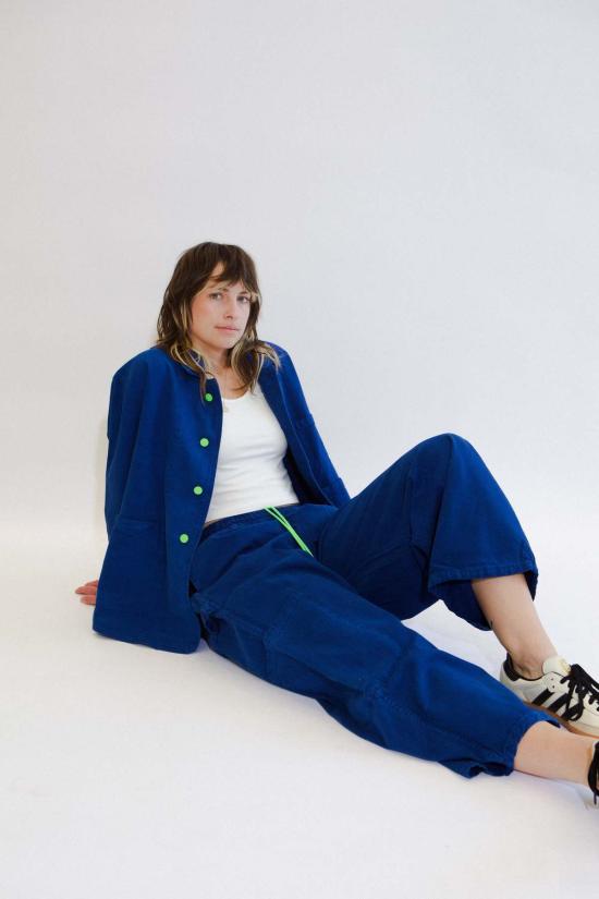  밀스 크롭 팬츠 식사 블루베리 셰프 팬츠 - MEALS