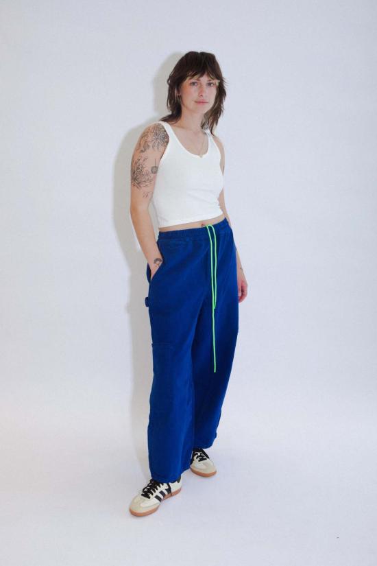  밀스 크롭 팬츠 식사 블루베리 셰프 팬츠 - MEALS