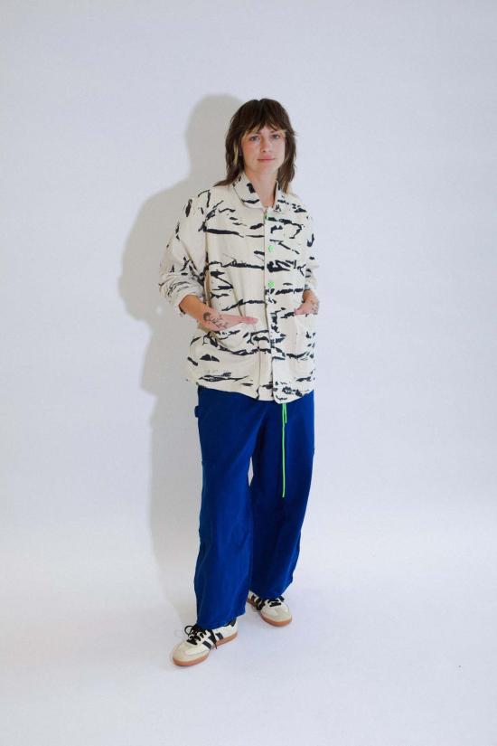  밀스 크롭 팬츠 식사 블루베리 셰프 팬츠 - MEALS