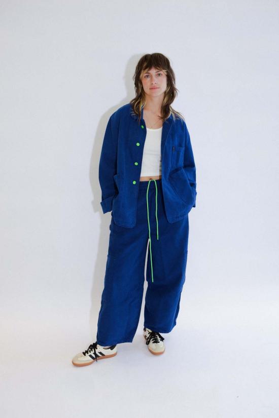  밀스 크롭 팬츠 식사 블루베리 셰프 팬츠 - MEALS