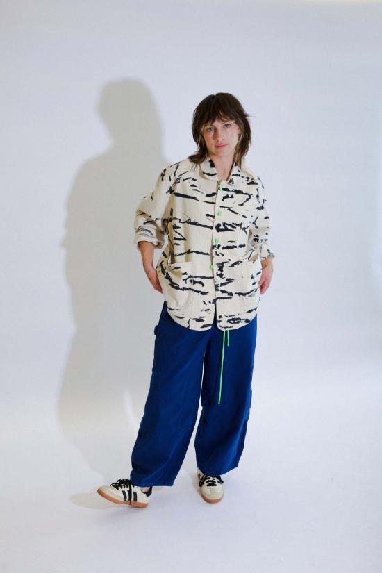  밀스 크롭 팬츠 식사 블루베리 셰프 팬츠 - MEALS