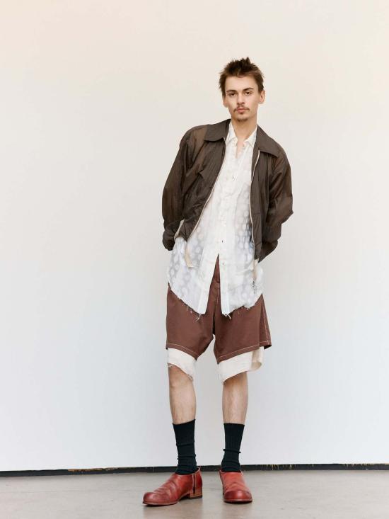  에드워드 커밍 자켓 헤비 테크 봄버 카키 그레이 - EDWARD CUMING