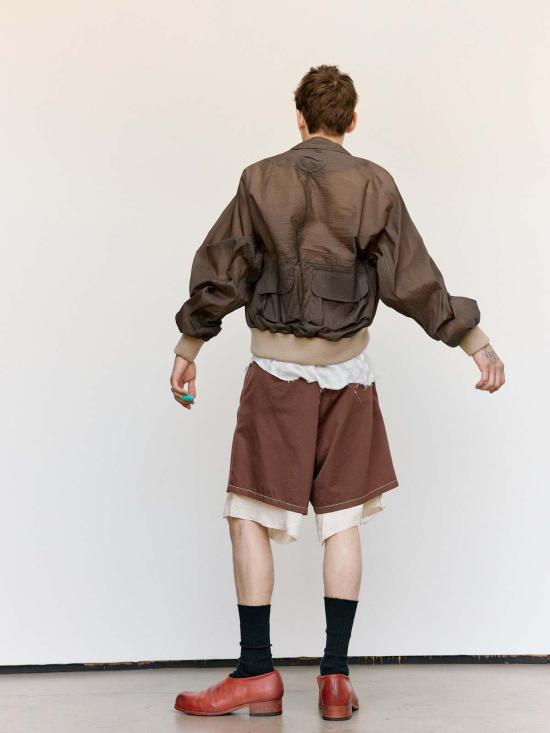  에드워드 커밍 자켓 헤비 테크 봄버 카키 그레이 - EDWARD CUMING