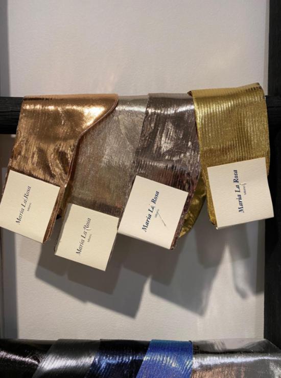  마리아 라 로사 양말 원 리브 라미네이티드 메탈릭 삭스 골드 - MARIA LA ROSA