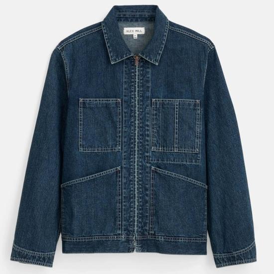  알렉스 밀 데님 자켓 지퍼 워크 재킷 인디고 린스 - ALEX MILL