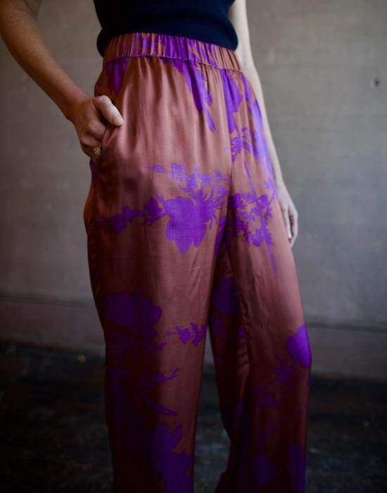  바네사브루노 팔라초 팬츠 바네사 브루노 클리프 플로럴 프린트  카라멜 - VANESSA BRUNO