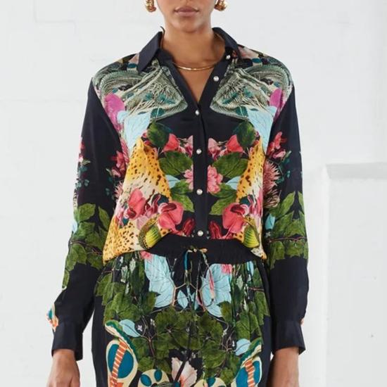  캐롤리나 케이 블라우스 캐롤라이나 케이 카멘 셔츠 티에라 블랙