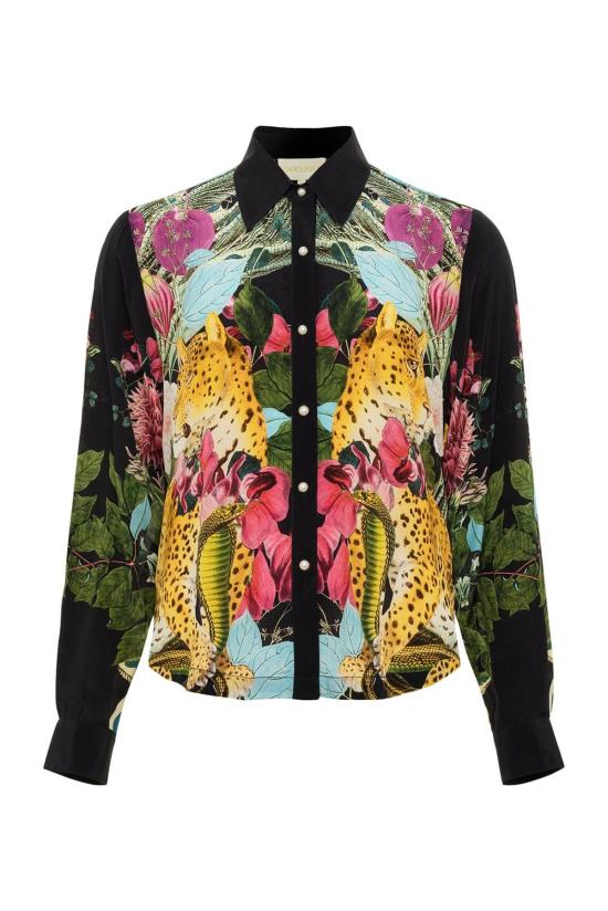  캐롤리나 케이 블라우스 캐롤라이나 케이 카멘 셔츠 티에라 블랙 - CAROLINA K