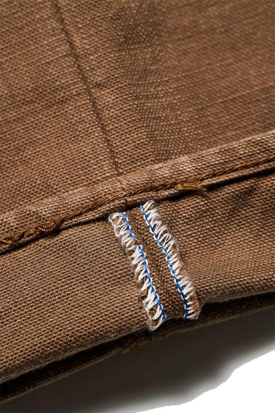  퓨어 블루 재팬 트레이닝/조거 팬츠 남성용 워븐 헤비 덕 클로스 릴렉스 테이퍼드 워시 카키 - PURE BLUE JAPAN