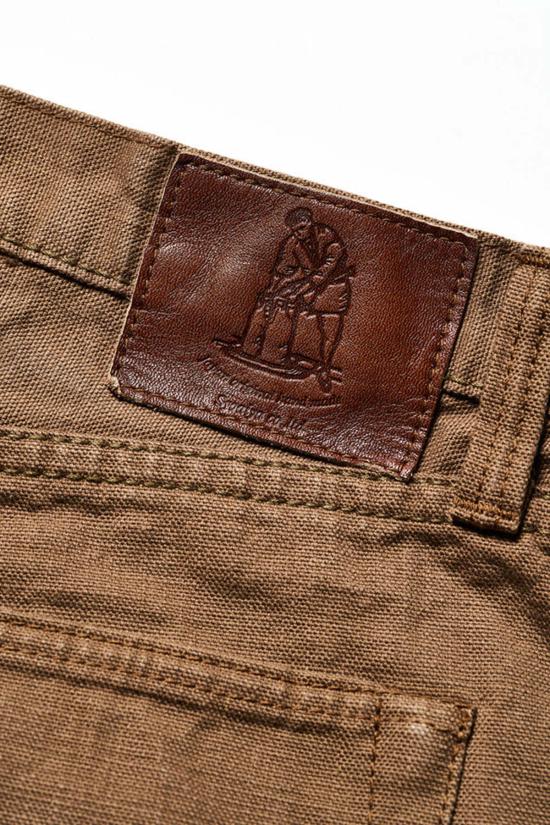  퓨어 블루 재팬 트레이닝/조거 팬츠 남성용 워븐 헤비 덕 클로스 릴렉스 테이퍼드 워시 카키 - PURE BLUE JAPAN