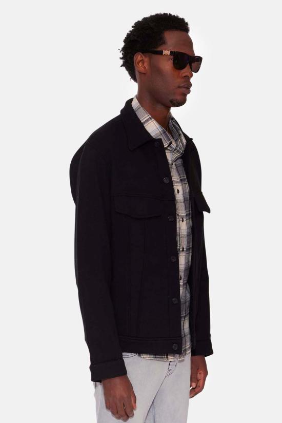  Blue&Cream 데님 셔츠 블루&크림 매드 플리스 트러커 재킷 제트 블랙 - BLUE&CREAM