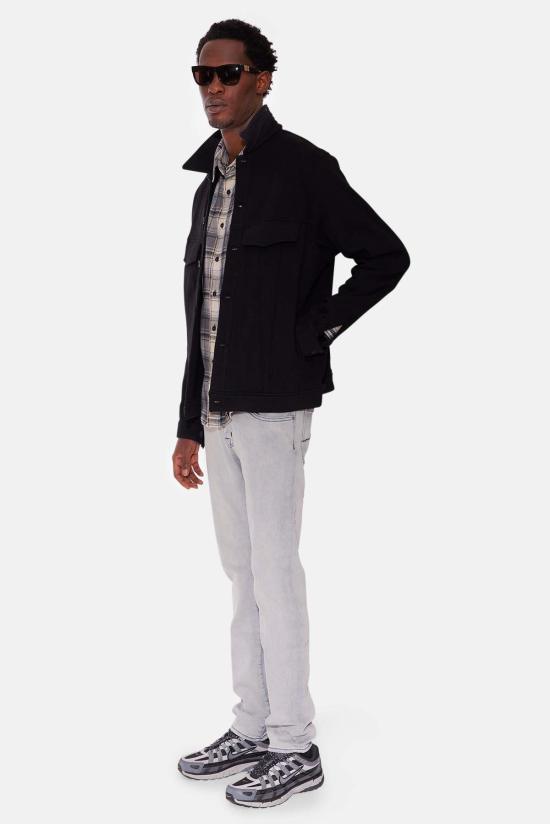  Blue&Cream 데님 셔츠 블루&크림 매드 플리스 트러커 재킷 제트 블랙 - BLUE&CREAM