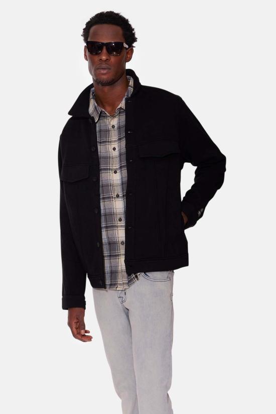  Blue&Cream 데님 셔츠 블루&크림 매드 플리스 트러커 재킷 제트 블랙 - BLUE&CREAM