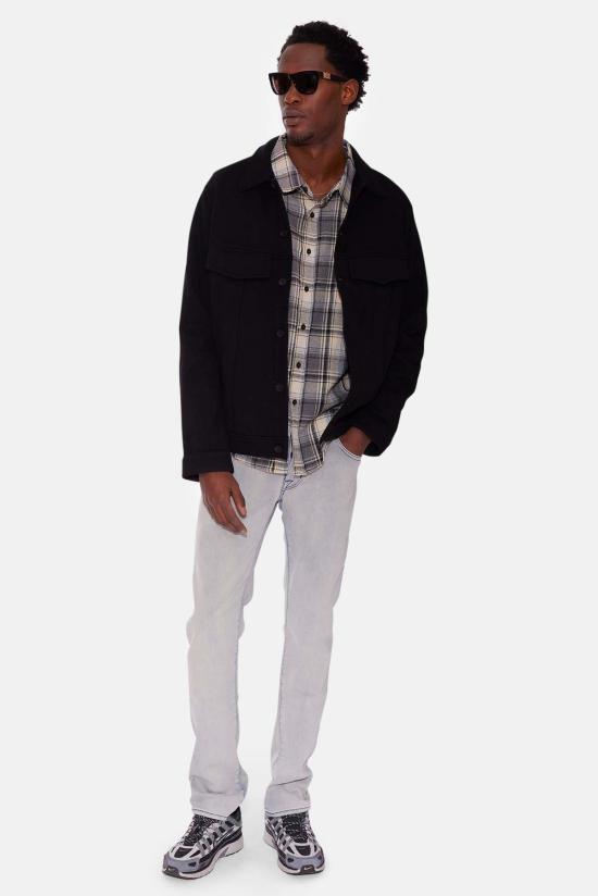  Blue&Cream 데님 셔츠 블루&크림 매드 플리스 트러커 재킷 제트 블랙 - BLUE&CREAM