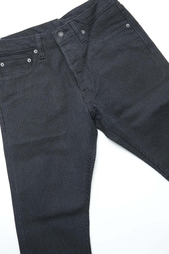  퓨어 블루 재팬 데님 팬츠 남성용 짜여진 사시코  그레이 X 블랙 - PURE BLUE JAPAN