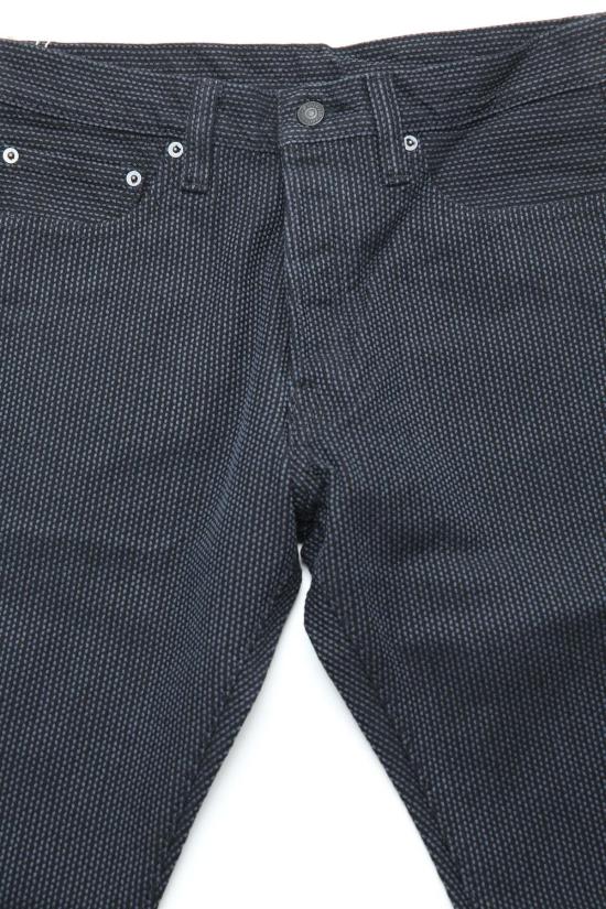  퓨어 블루 재팬 데님 팬츠 남성용 짜여진 사시코  그레이 X 블랙 - PURE BLUE JAPAN