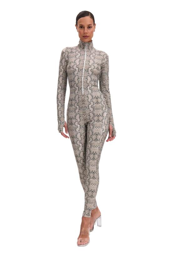  모노수트 바디수트 티셔츠 파이썬 롱슬리브 터틀넥 바디수트 파이썬 - MONOSUIT