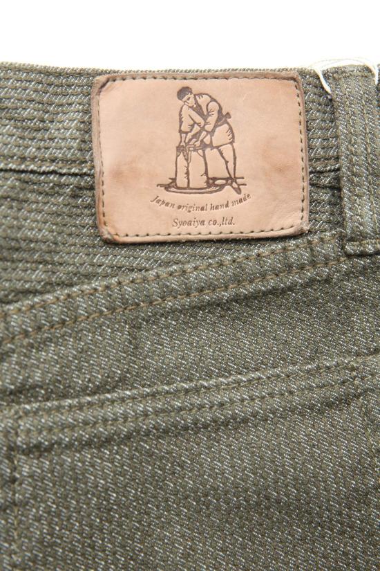  퓨어 블루 재팬 데님 팬츠 워븐 사시코  올리브 X 올리브 - PURE BLUE JAPAN