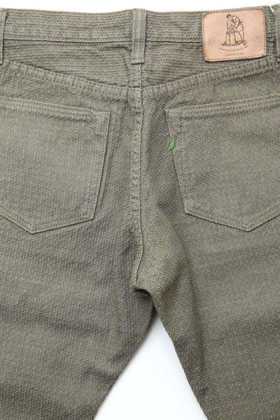  퓨어 블루 재팬 데님 팬츠 워븐 사시코  올리브 X 올리브 - PURE BLUE JAPAN