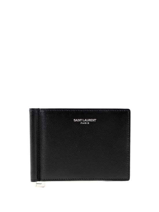 26FW 생로랑 그랑 드 뿌드르 엠보스드 레더 빌 클립 지갑 378005BTY0N1000 BLACK
