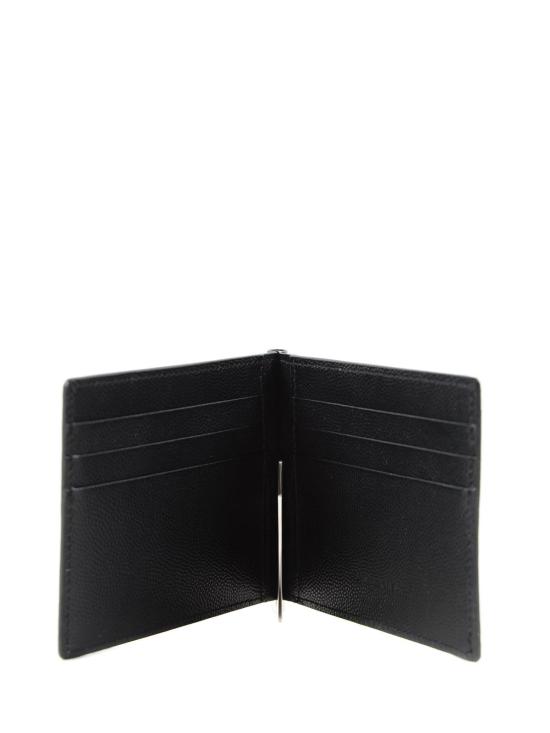 26FW 생로랑 그랑 드 뿌드르 엠보스드 레더 빌 클립 지갑 378005BTY0N1000 BLACK - SAINT LAURENT