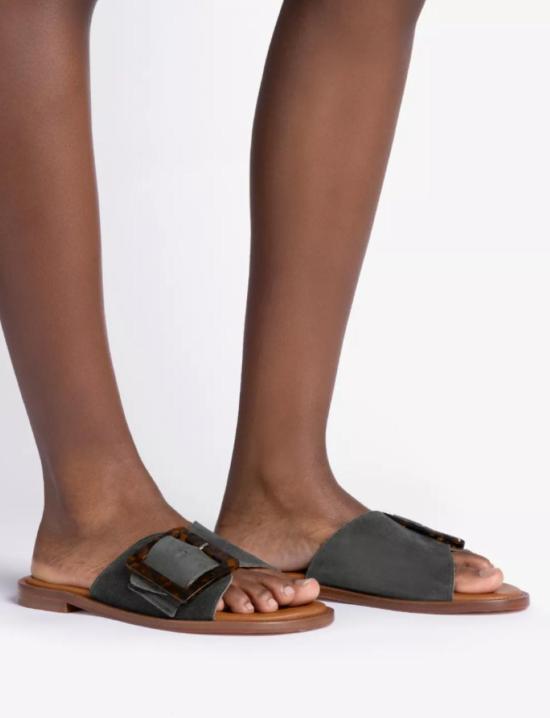  PENELOPE CHILVERS 뮬/슬리퍼 페넬로페 칠버스 비아리츠 슬라이드 카키 - OTHER BRANDS