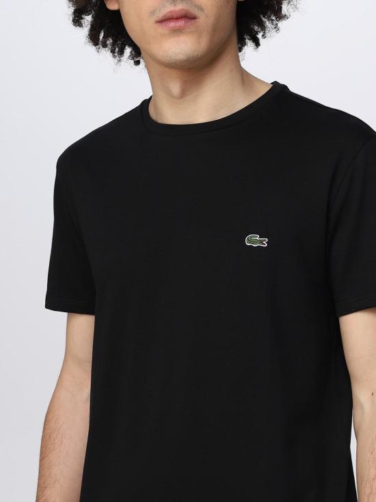 25FW 라코스테 피마 코튼 저지 크루넥 티셔츠 TH6709 031 Black - LACOSTE