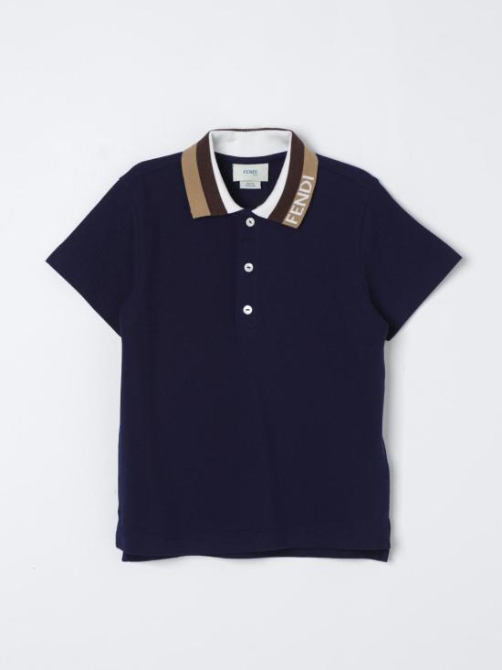 25FW [키즈] 펜디 폴로 셔츠 JMI441AVP F1I11 Blue