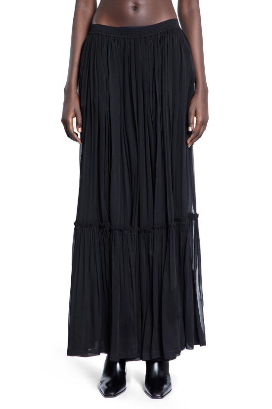  생로랑 롱 스커트 823141Y115W1000 Black - SAINT LAURENT