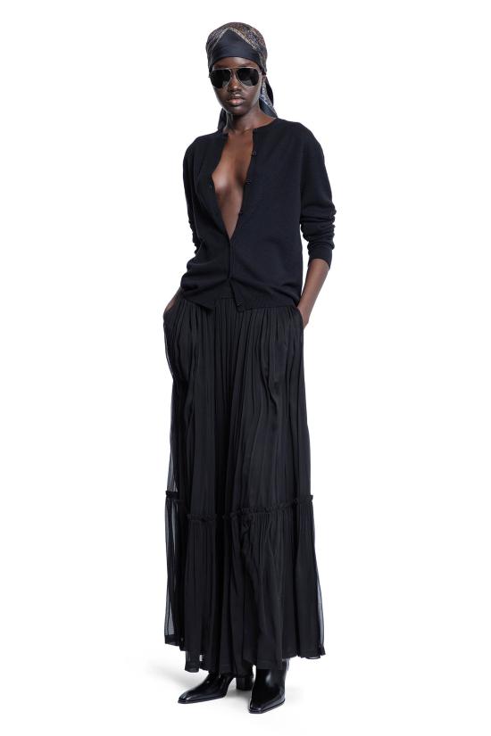  생로랑 롱 스커트 823141Y115W1000 Black - SAINT LAURENT