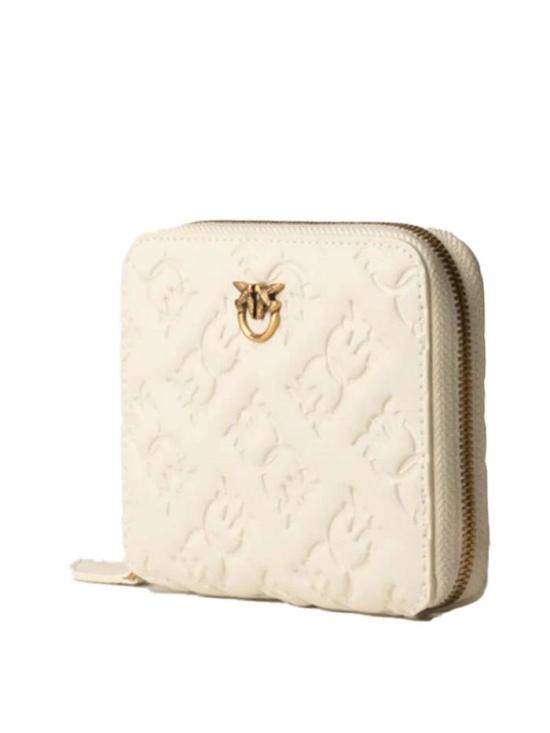  핑코 지갑 100249A1YB Z14Q Bianco seta antique gold - PINKO