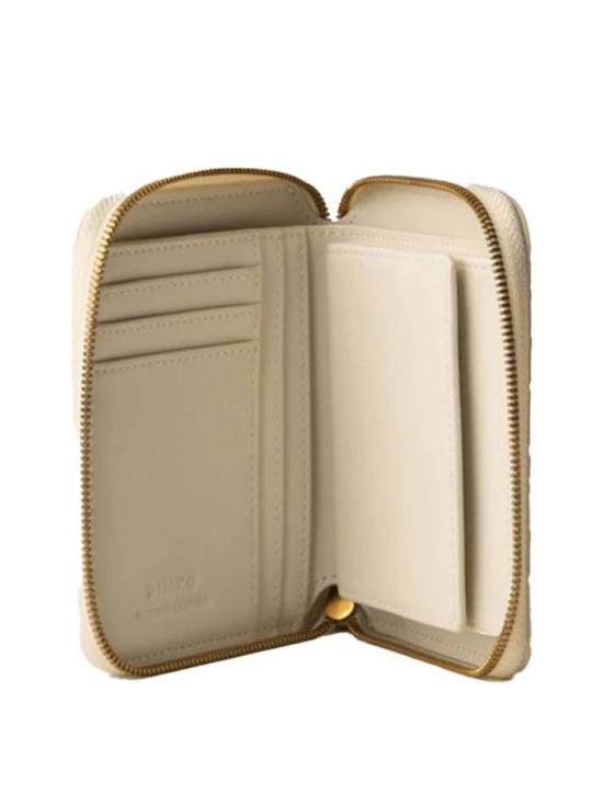  핑코 지갑 100249A1YB Z14Q Bianco seta antique gold - PINKO