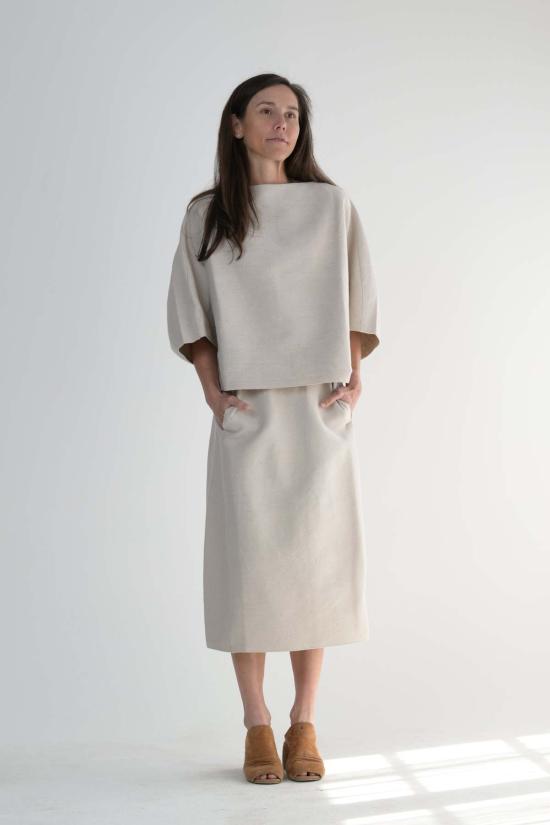  보부틱 미디 스커트 스무스 시트  펄