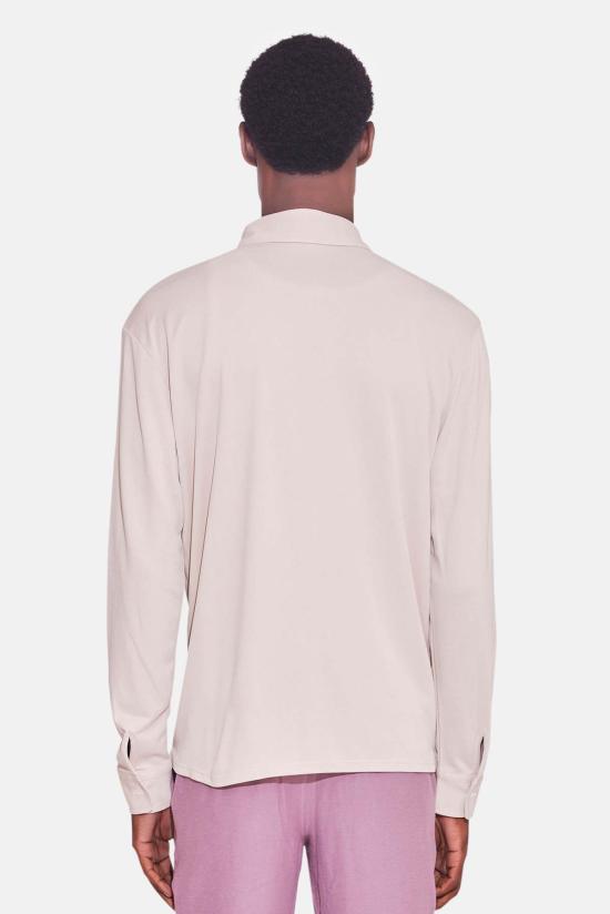  Blue&Cream 긴팔 셔츠 블루&크림 마이크로 피케  베이지 - BLUE&CREAM