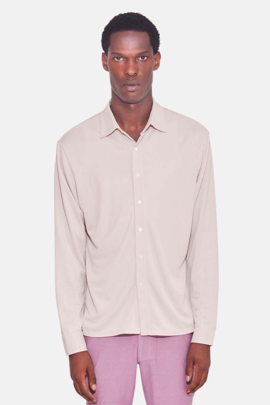  Blue&Cream 긴팔 셔츠 블루&크림 마이크로 피케  베이지