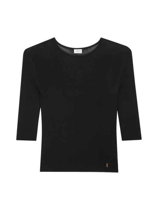 25SS 생로랑 반팔 티셔츠 819910Y75WA 1000 NERO Black