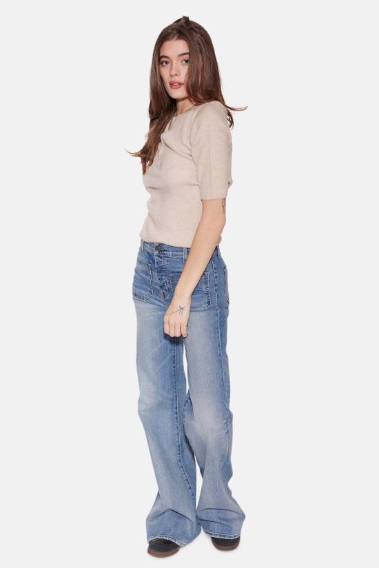  더 타일 클럽 반팔 티셔츠 타일 클럽 엘사 반팔 헨리 샌드스톤 - THE TILE CLUB