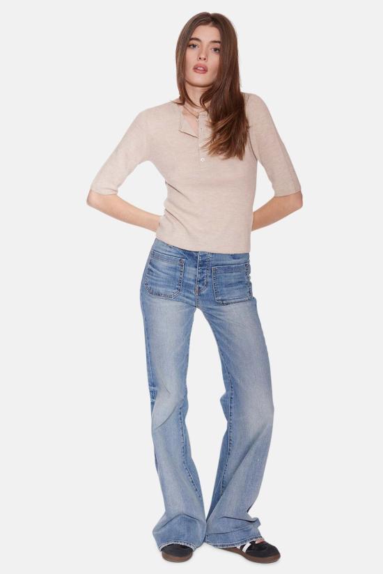  더 타일 클럽 반팔 티셔츠 타일 클럽 엘사 반팔 헨리 샌드스톤 - THE TILE CLUB