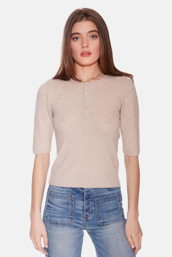  더 타일 클럽 반팔 티셔츠 타일 클럽 엘사 반팔 헨리 샌드스톤