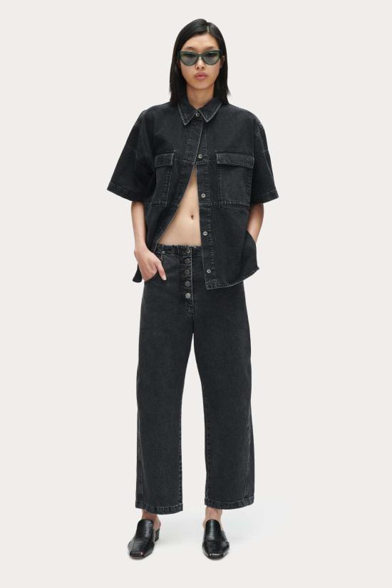  레이첼 코미 데님 팬츠 엘킨 팬츠 블랙 워시드 샐리나스