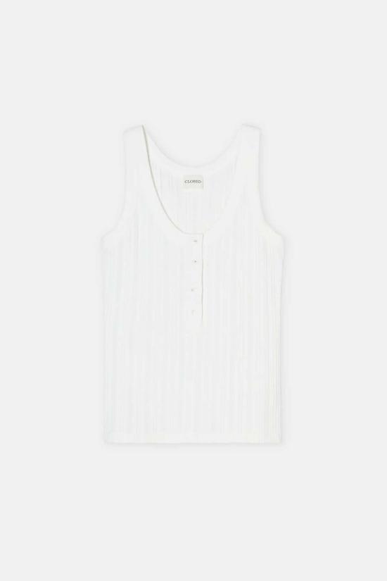  클로즈드 민소매 티셔츠 플래킷 탱크 아이보리
