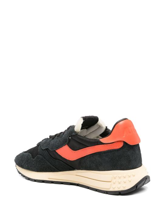 25FW 오트리 릴윈드 로우 나일론 스웨이드 스니커즈 WWLMUT 08 SUEDE NET BLK ORANGE - AUTRY