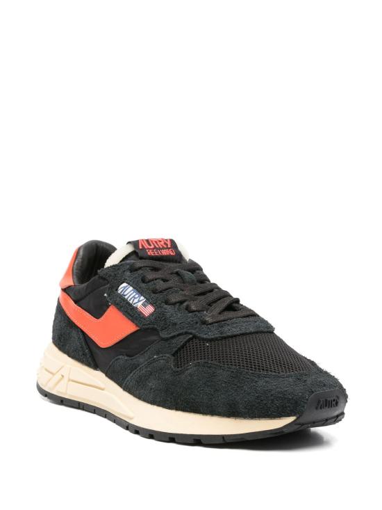 26FW 오트리 릴윈드 로우 나일론 스웨이드 스니커즈 WWLMUT 08 SUEDE NET BLK ORANGE - AUTRY