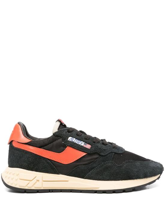 26FW 오트리 릴윈드 로우 나일론 스웨이드 스니커즈 WWLMUT 08 SUEDE NET BLK ORANGE
