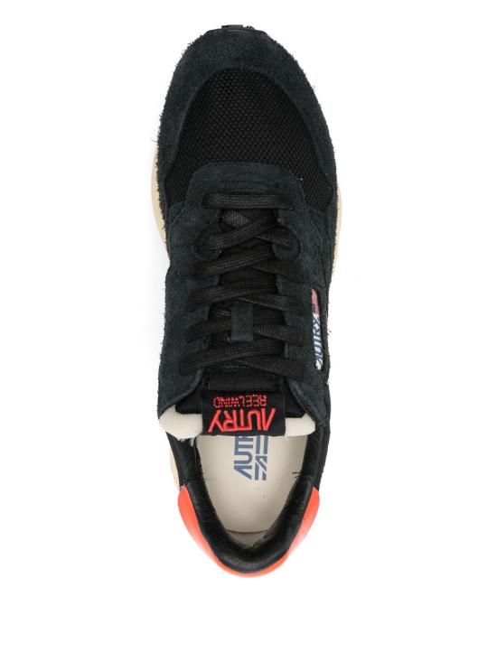 26FW 오트리 릴윈드 로우 나일론 스웨이드 스니커즈 WWLMUT 08 SUEDE NET BLK ORANGE - AUTRY