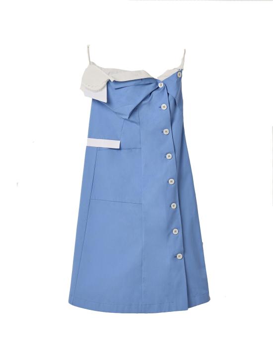  미우미우 디컨스트럭티드 미니 드레스 MF5786SOOO1BMS F0013 AZZURRO